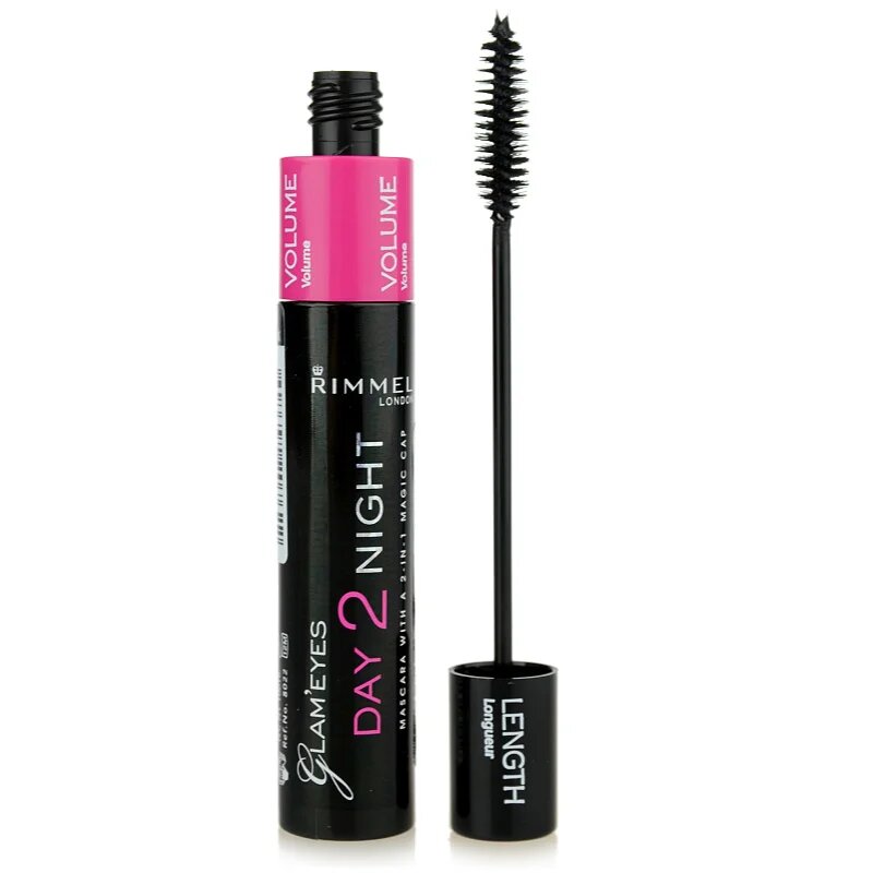 Rimmel Glam´ Eyes Day 2 Night hosszabbító és dúsító szempillaspirál 2 az 1-ben árnyalat 001 Black 9.5 ml