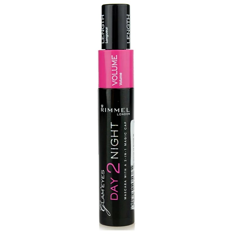 Rimmel Glam´ Eyes Day 2 Night hosszabbító és dúsító szempillaspirál 2 az 1-ben árnyalat 001 Black 9.5 ml