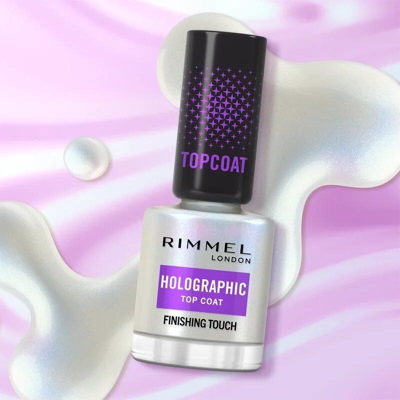 Rimmel Holographic fedő körömlakk csillámporral 12 ml