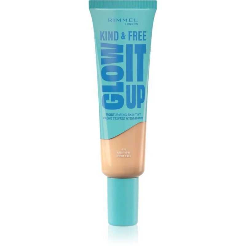 Rimmel Kind & Free Glow It Up könnyű hidratáló alapozó árnyalat 010 Rose Ivory 30 ml