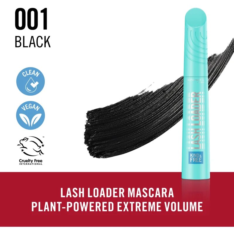 Rimmel Kind & Free Lash Loader dúsító szempillaspirál árnyalat 001 black 9.5 ml