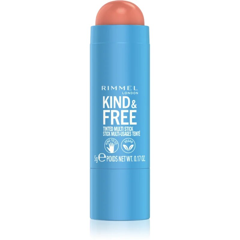 Rimmel Kind & Free multifunkcionális smink a szemre az ajkakra és az arcra árnyalat 002 Peachy Cheeks 5 g