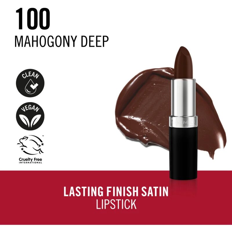 Rimmel Lasting Finish hosszan tartó rúzs árnyalat 100 Mahagony Deep 4 g