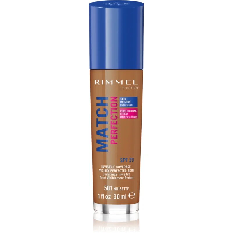 Rimmel Match Perfection folyékony make-up SPF 20 árnyalat 501 Noisette 30 ml