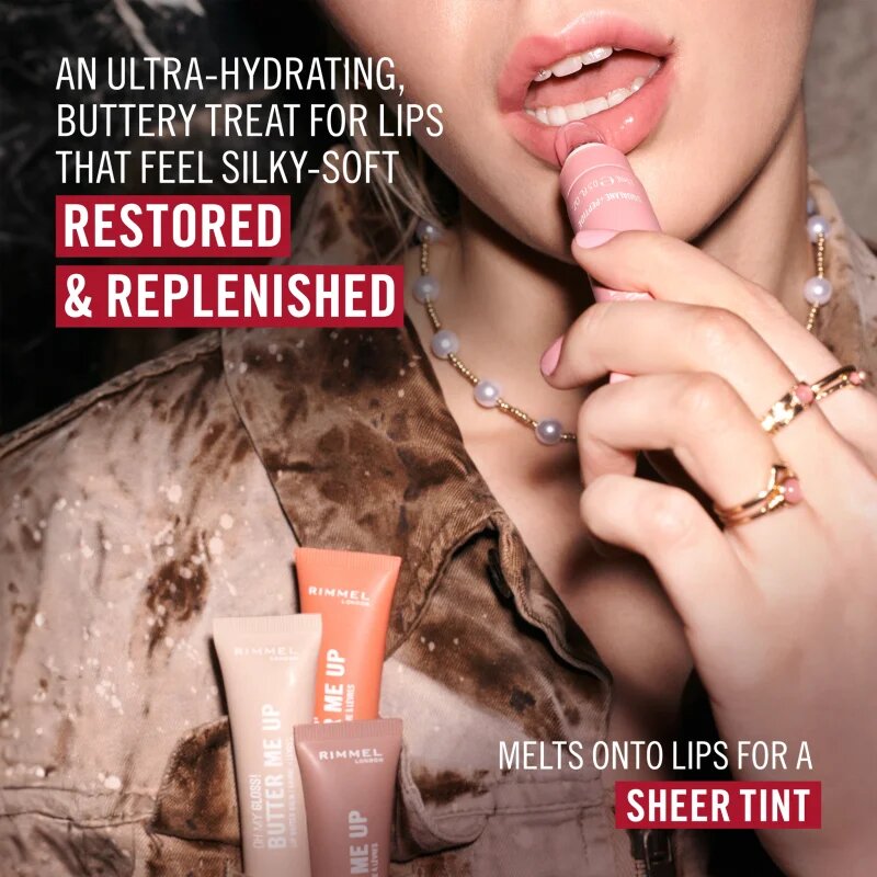 Rimmel Oh My Gloss! Butter Me Up hidratáló ajakbalzsam árnyalat 002 Bubble Gum 15 ml