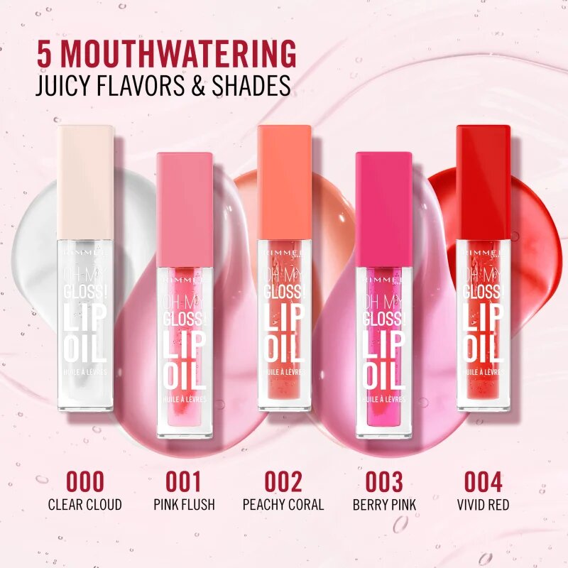 Rimmel Oh My Gloss! Lip Oil ajak olaj hidratáló hatással árnyalat 001 Pink Flush 45 ml
