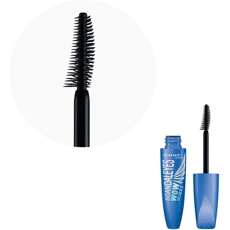 Rimmel ScandalEyes WOW Wings vízálló tömegnövelő szempillaspirál árnyalat Black 12 ml