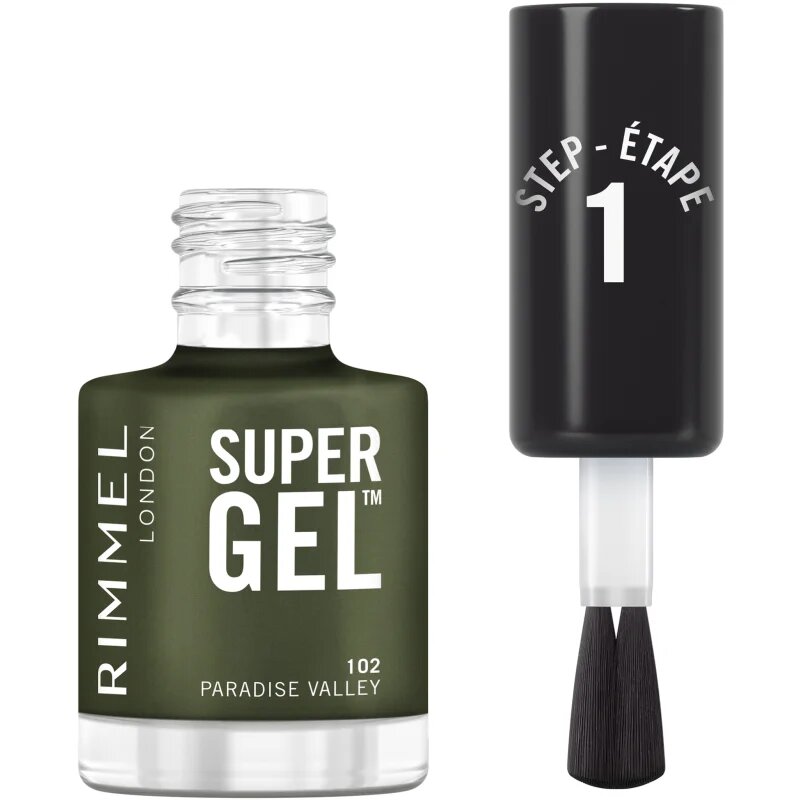 Rimmel Super Gel géles körömlakk UV/LED lámpa használata nélkül árnyalat 102 Paradise Valley 12 ml