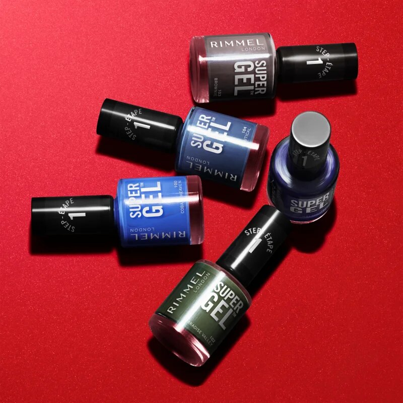 Rimmel Super Gel géles körömlakk UV/LED lámpa használata nélkül árnyalat 102 Paradise Valley 12 ml