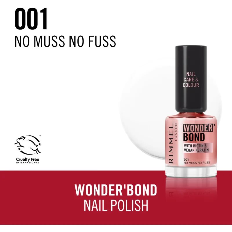 Rimmel Wonder'Bond körömlakk árnyalat 001 No Muss No Fuss 12 ml