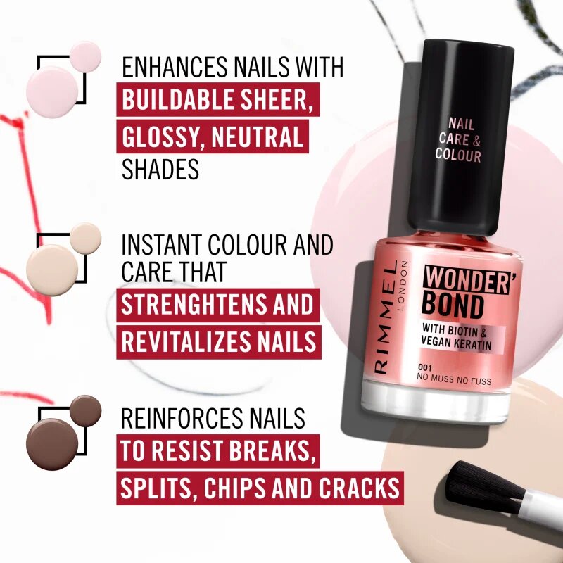 Rimmel Wonder'Bond körömlakk árnyalat 003 Slip Dress 12 ml