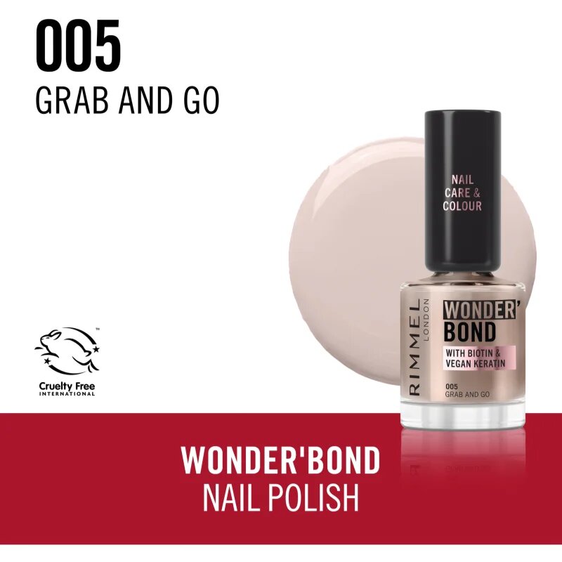 Rimmel Wonder'Bond körömlakk árnyalat 005 Grab and Go 12 ml