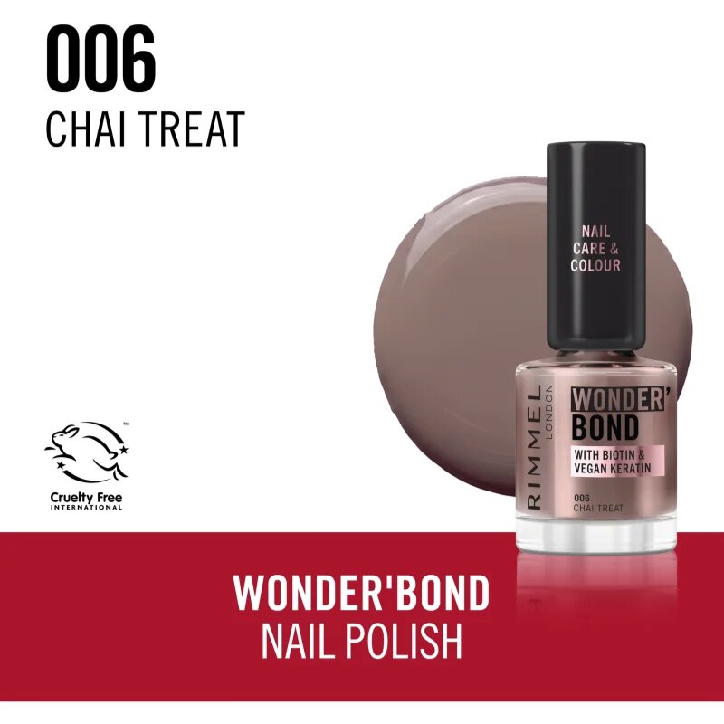 Rimmel Wonder'Bond körömlakk árnyalat 006 Chai Treat 12 ml