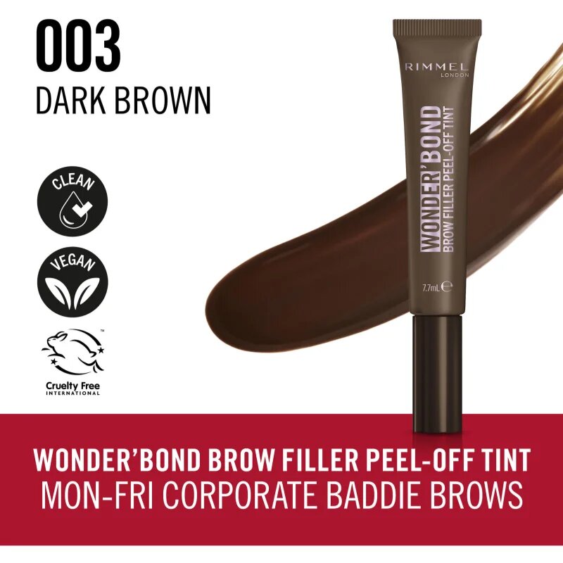 Rimmel Wonder'Bond szemöldökzselé árnyalat 003 Dark Brown 7.7 ml