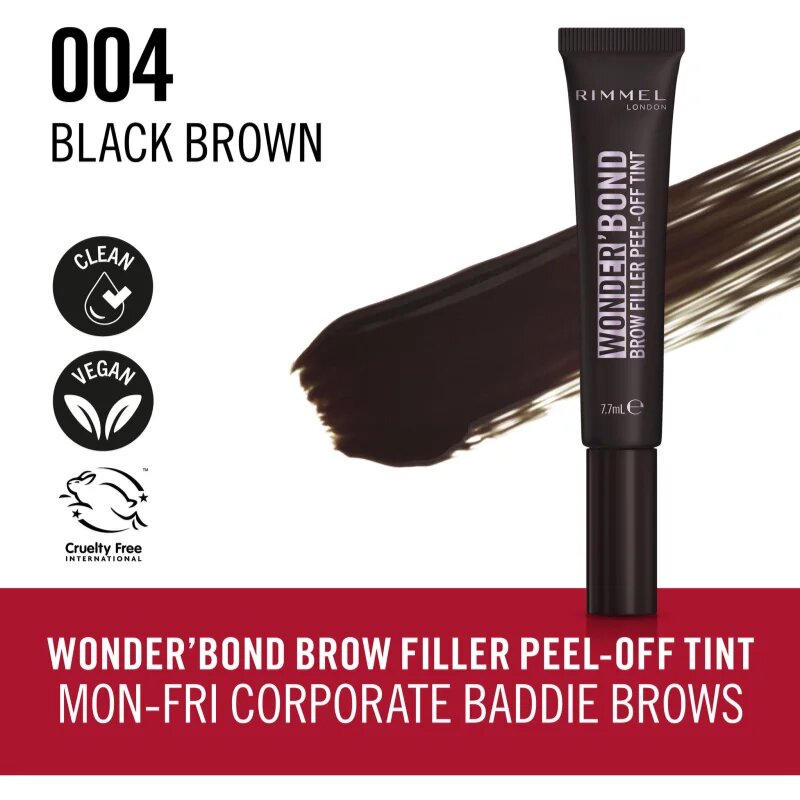 Rimmel Wonder'Bond szemöldökzselé árnyalat 004 Black Brown 7.7 ml