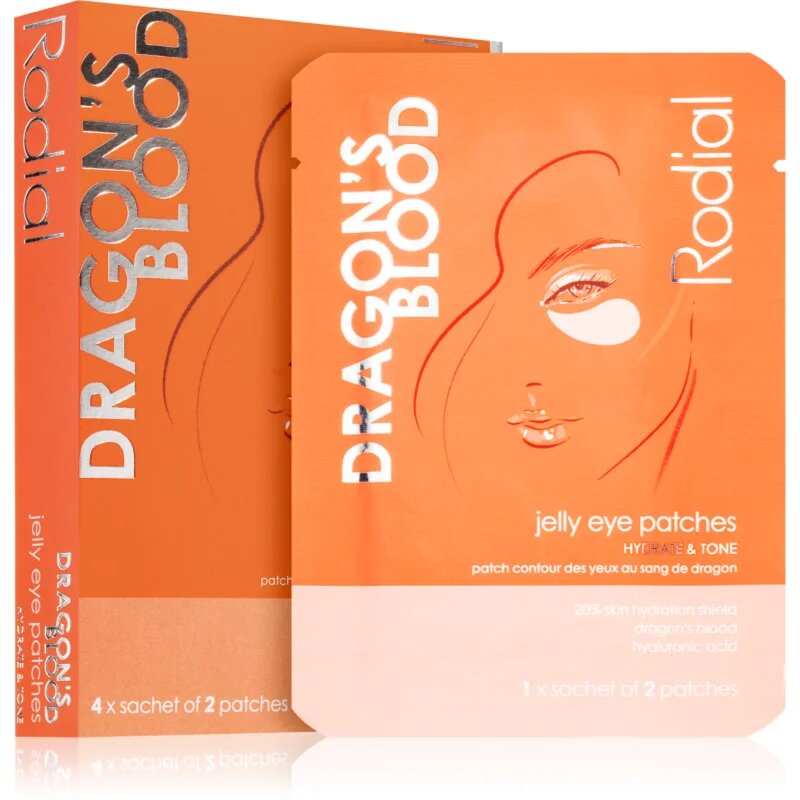 Rodial Dragon's Blood Jelly Eye Patches hidrogél maszk a szem körül a bőr hidratálásáért és feszességéért 4x2 db