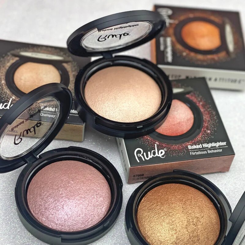 Rude Cosmetics Baked Highlighter kompakt púderes élénkítő arcra árnyalat All Eyes On Me 7 g
