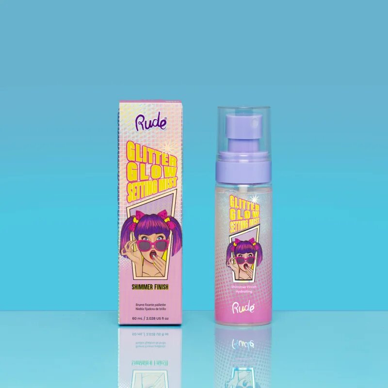 Rude Cosmetics Glitter Glow sminkfixáló spray csillámporral 60 ml