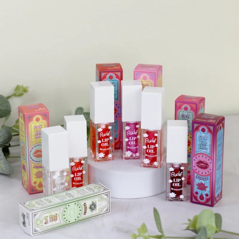 Rude Cosmetics Lip Oil Massage ajak olaj hidratáló hatással árnyalat Chillaxin’ Cherry 4 ml