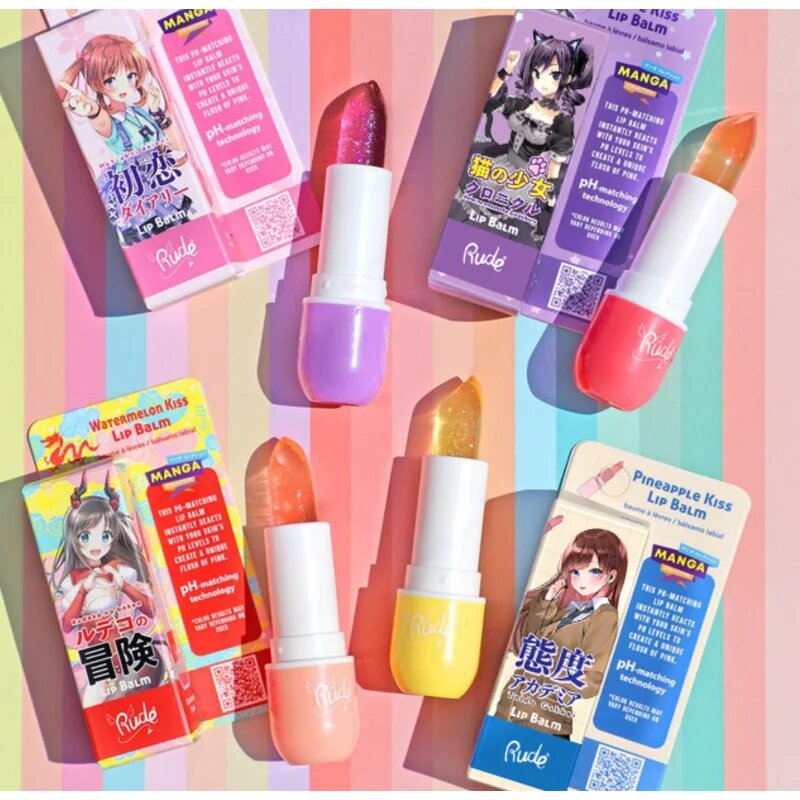 Rude Cosmetics Manga Collection Lip Balm hidratáló ajakbalzsam árnyalat Peach Kiss 3.5 g
