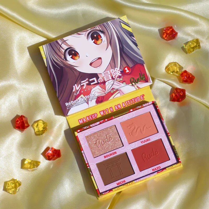 Rude Cosmetics Manga Face Palette multifunkciós arc paletta az arcra árnyalat Rebel Rudeko 11.2 g