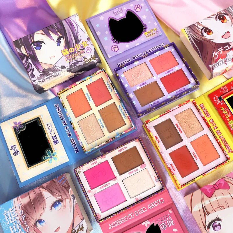 Rude Cosmetics Manga Face Palette multifunkciós arc paletta az arcra árnyalat Rebel Rudeko 11.2 g