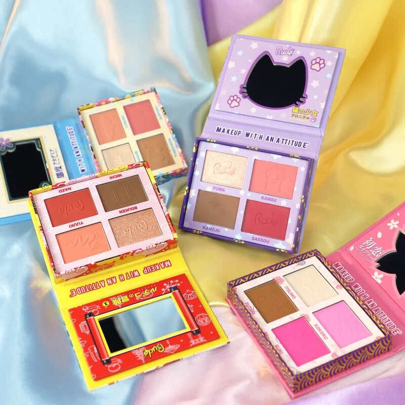 Rude Cosmetics Manga Face Palette multifunkciós arc paletta az arcra árnyalat Rebel Rudeko 11.2 g