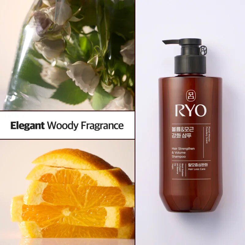 RYO Hair Strengthen & Volume Shampoo ápoló és erősítő sampon a hajtérfogat növelésére 480 ml