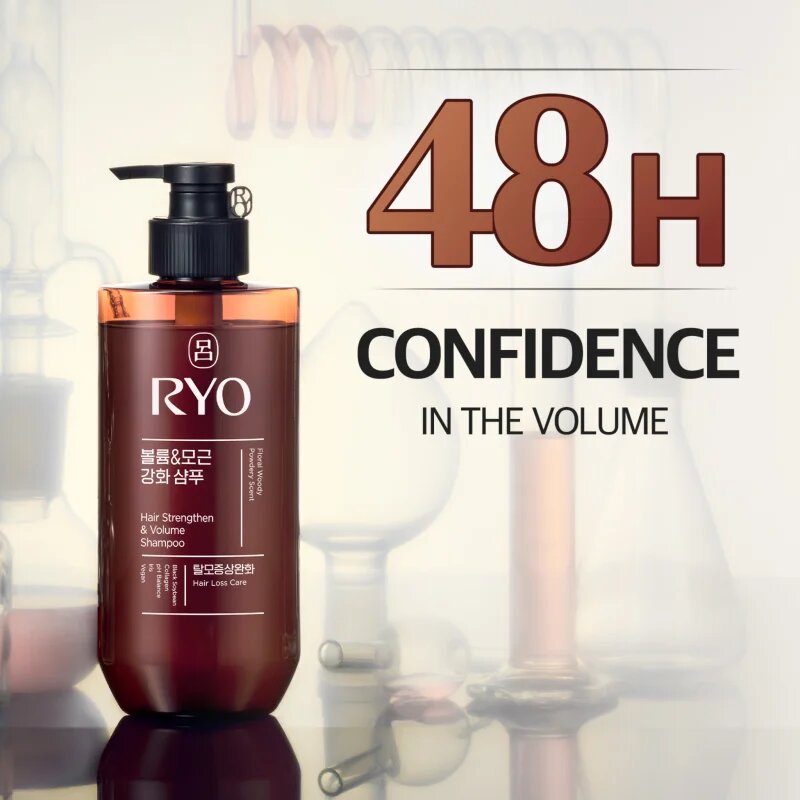 RYO Hair Strengthen & Volume Shampoo ápoló és erősítő sampon a hajtérfogat növelésére 480 ml