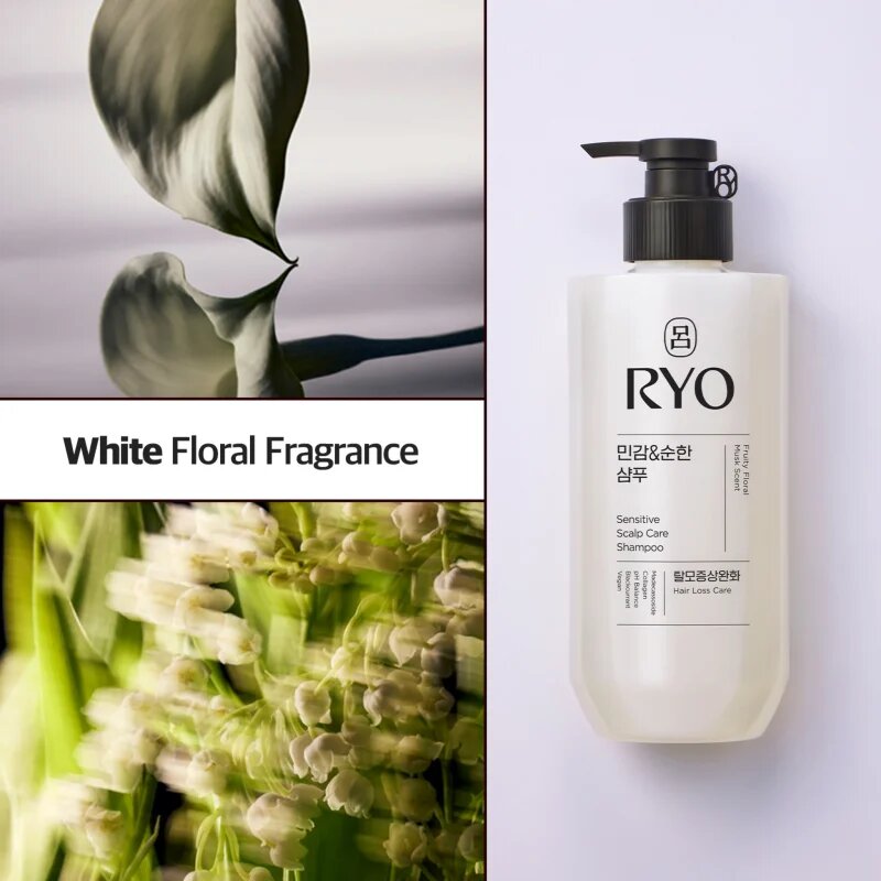 RYO Sensitive Scalp Care Shampoo nyugtató sampon érzékeny fejbőrre 480 ml