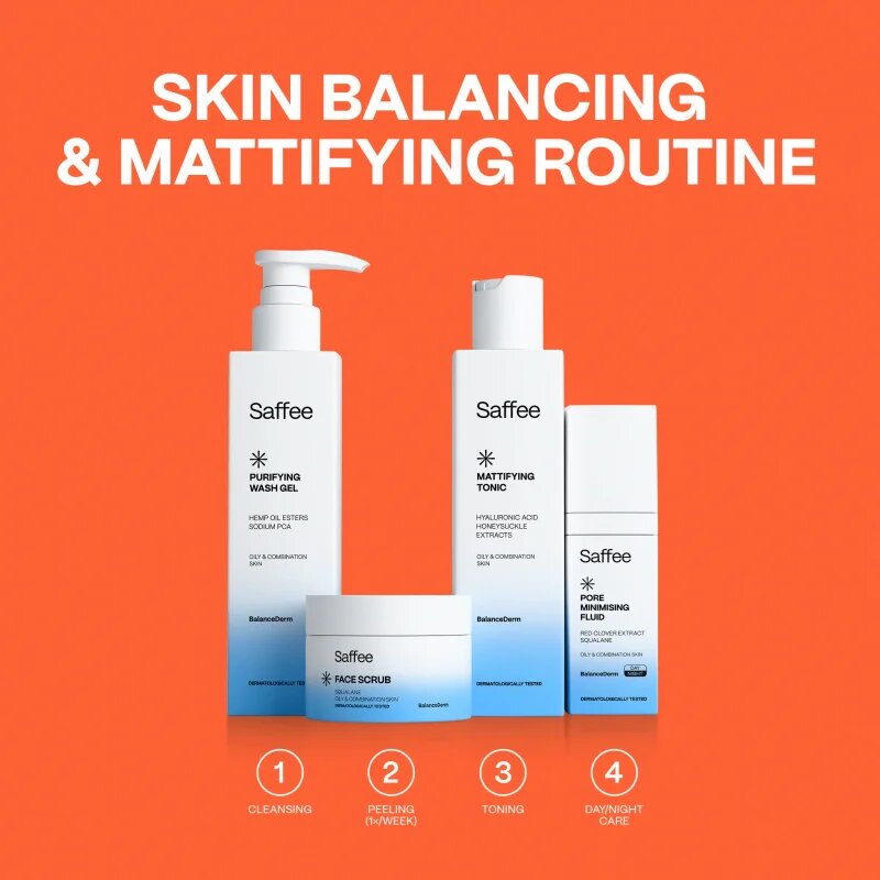 Saffee BalanceDerm Mattifying Tonic tisztító és mattító tonik kombinált és zsíros bőrre 200 ml