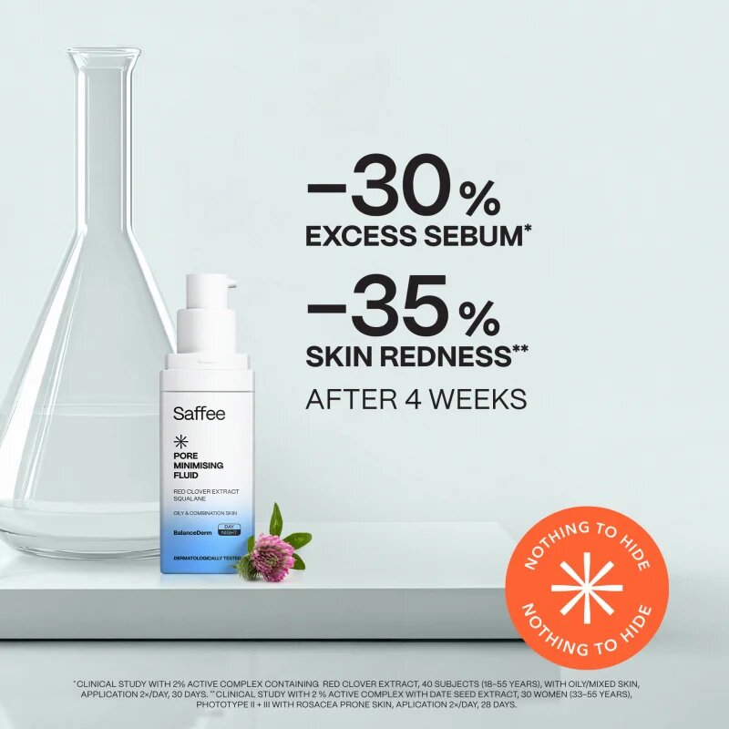 Saffee BalanceDerm Pore Minimising Fluid folyadék a pórusok kitágulásának minimalizálására kombinált és zsíros bőrre 30 ml