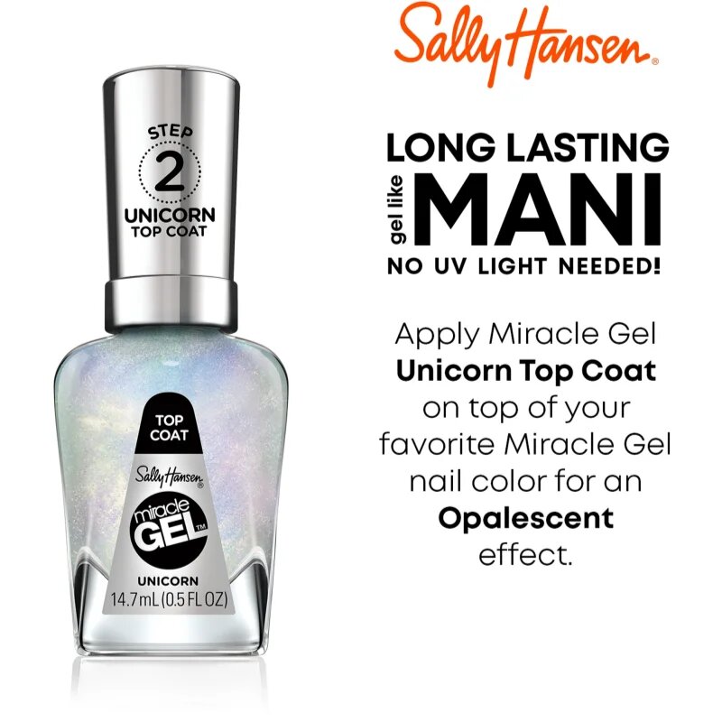 Sally Hansen Miracle Gel™ géles körömlakk UV/LED lámpa használata nélkül árnyalat Unicorn 14.7 ml