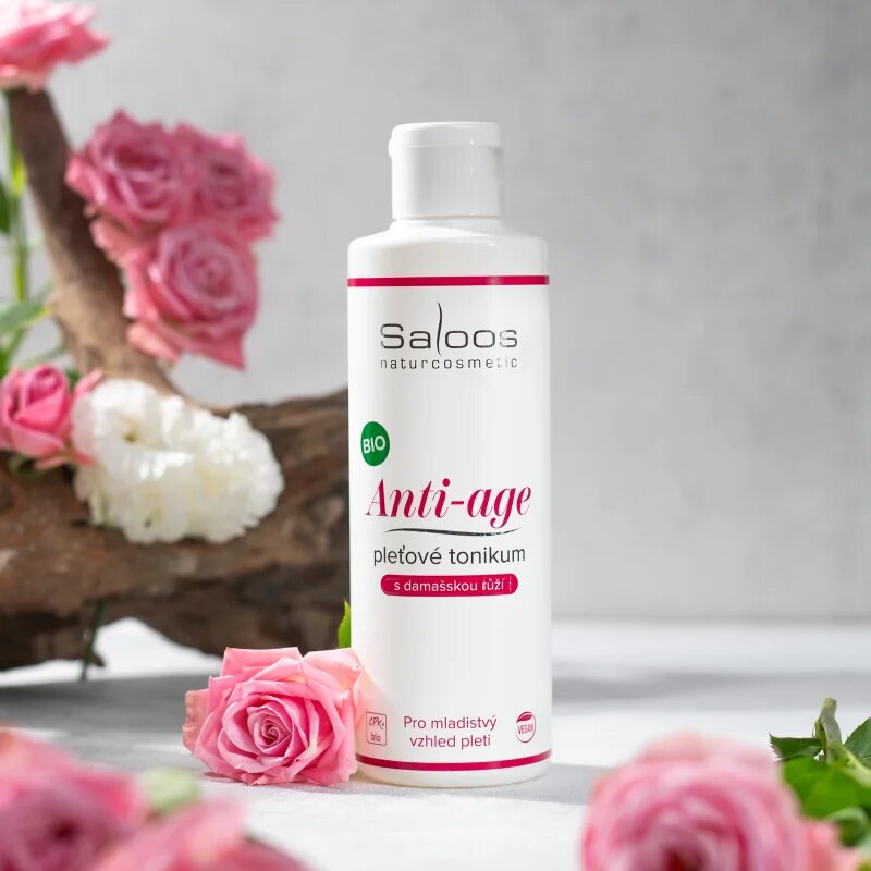 Saloos Anti-Age bőrkisimító tonik a fiatalos kinézetért Damaszk rózsa 200 ml