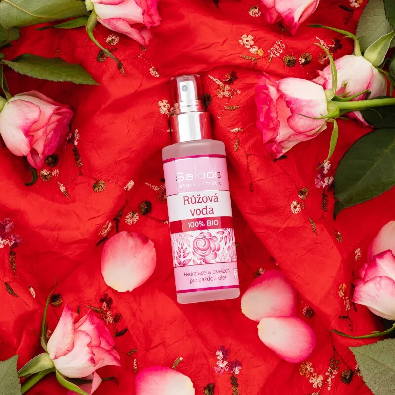 Saloos Floral Water Rose 100% Bio virágos arcvíz frissítő és revitalizáló hatással 100 ml