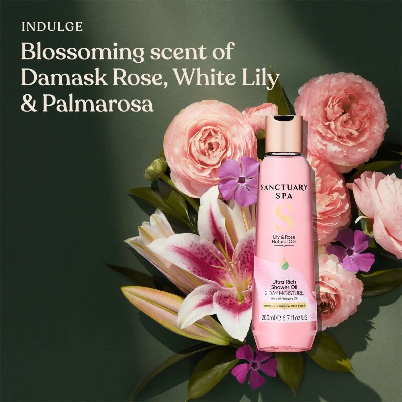 Sanctuary Spa Lily & Rose Natural Oils ápoló tusoló olaj 200 ml