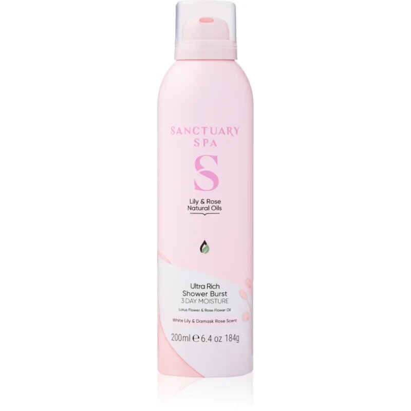 Sanctuary Spa Lily & Rose Natural Oils tusoló hab tápláló hatással 200 ml