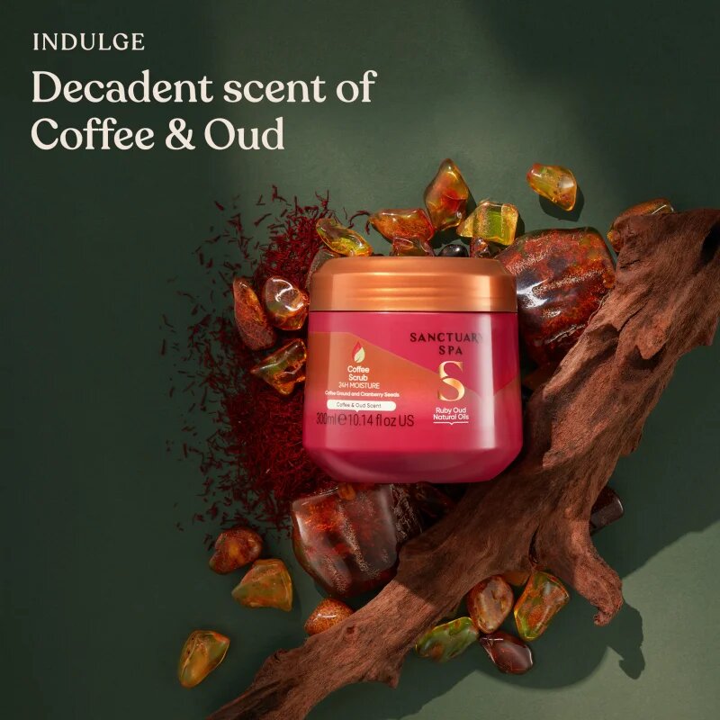 Sanctuary Spa Ruby Oud kávé test peeling 300 ml