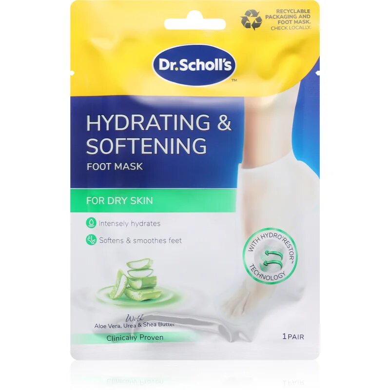 Scholl Pedimask™ Aloe Vera mélyen tápláló maszk lábakra 1 pár