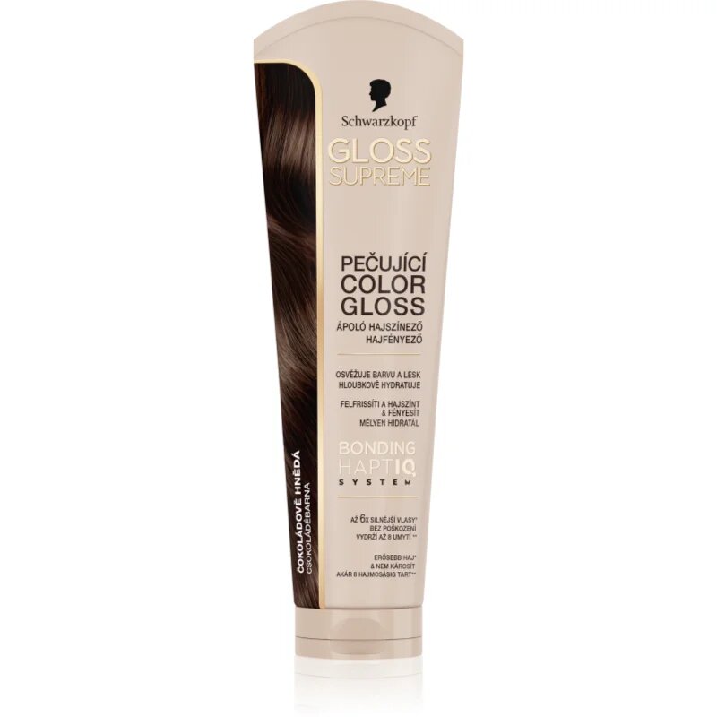 Schwarzkopf Creme Supreme Gloss színező pakolás hidratálást és fényt biztosít árnyalat Chocolate Brown 145 ml