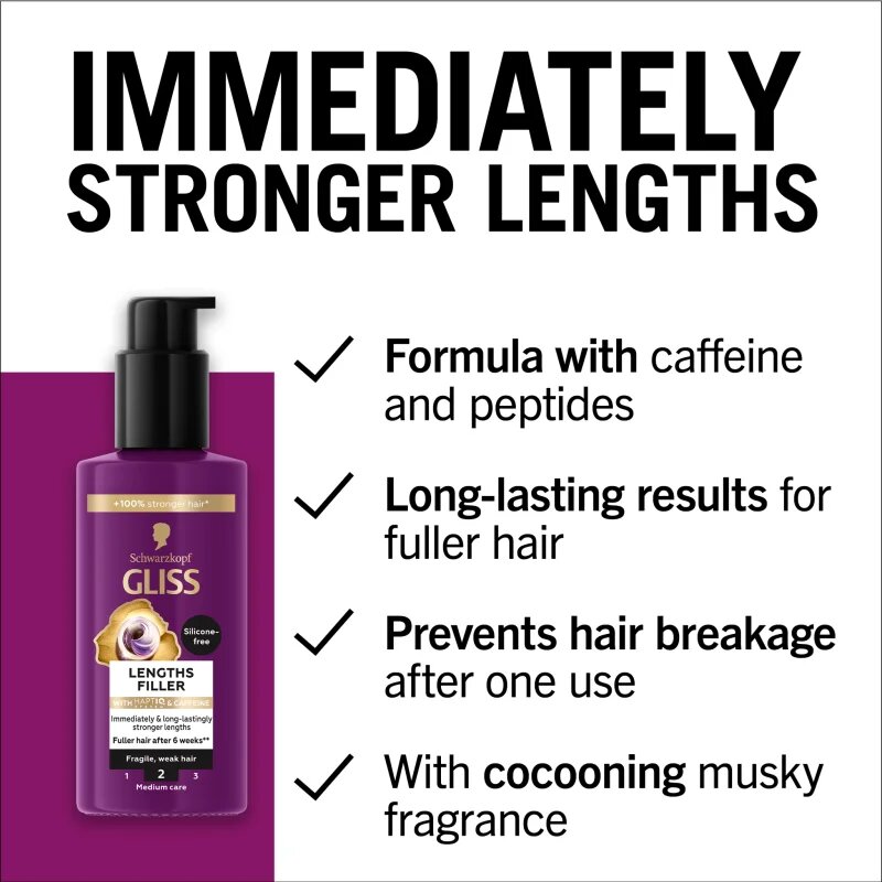 Schwarzkopf Gliss Full Hair Wonder erősítő szérum száraz és törékeny hajra 100 ml