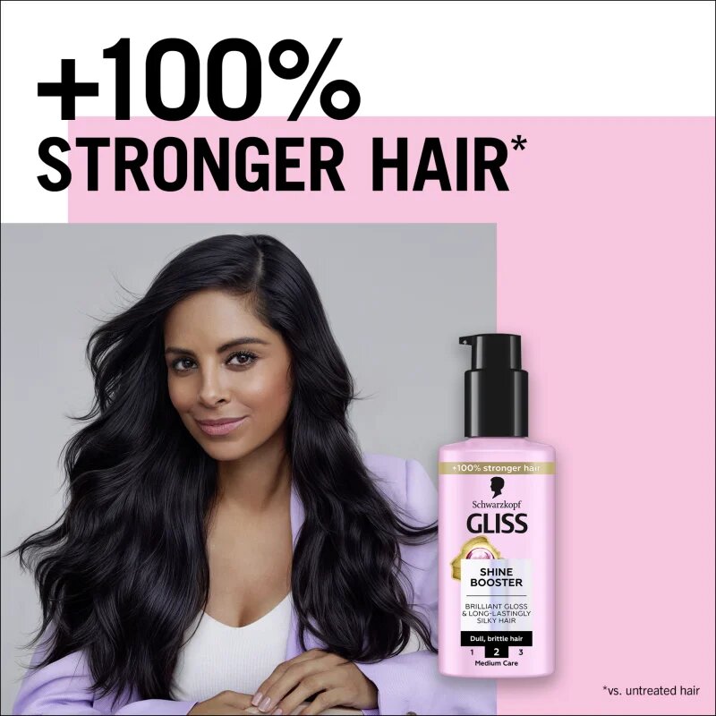 Schwarzkopf Gliss Liquid Silk leöblítést nem igénylő szérum az erős és fénylő hajért Shine Booster 100 ml
