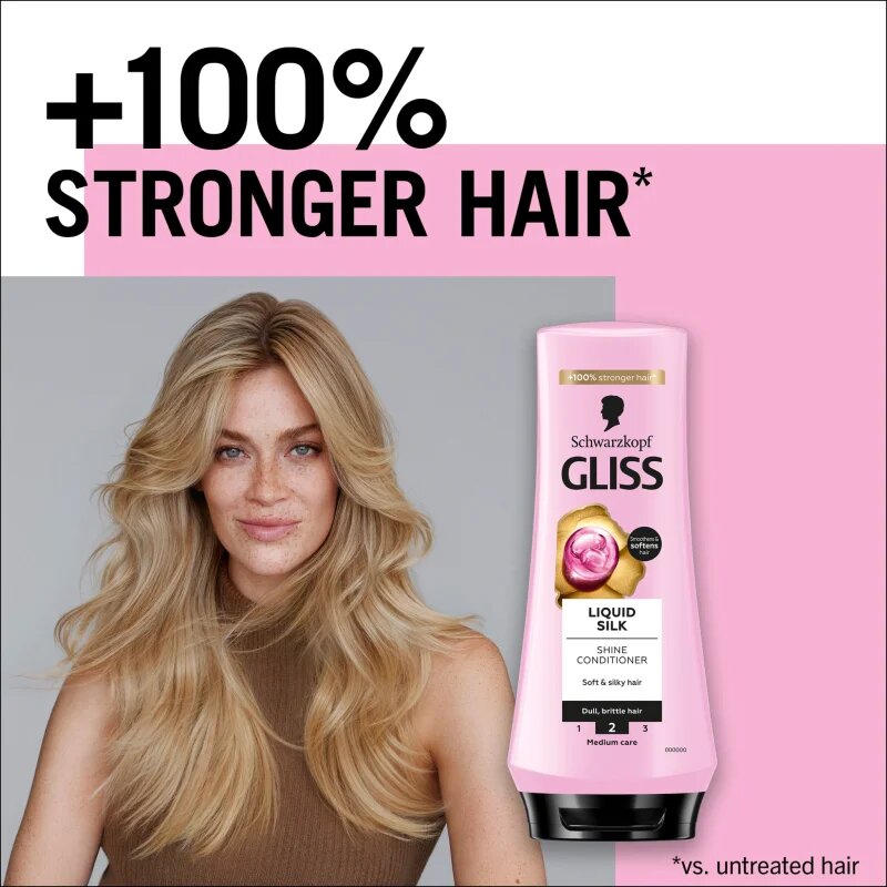 Schwarzkopf Gliss Liquid Silk regeneráló balzsam az erős és fénylő hajért 200 ml