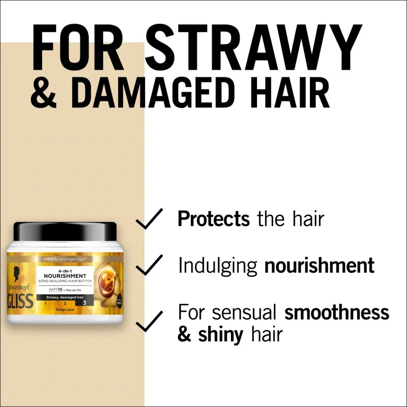 Schwarzkopf Gliss Oil Nutritive intenzíven tápláló maszk a károsult hajra 400 ml
