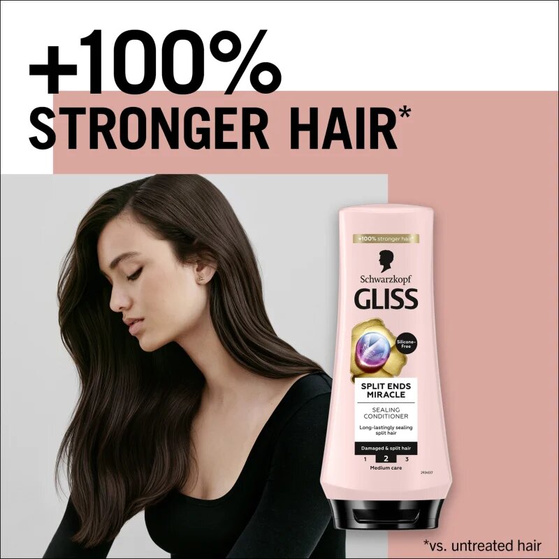 Schwarzkopf Gliss Split Ends Miracle regeneráló kondicionáló a töredezett hajvégekre 200 ml