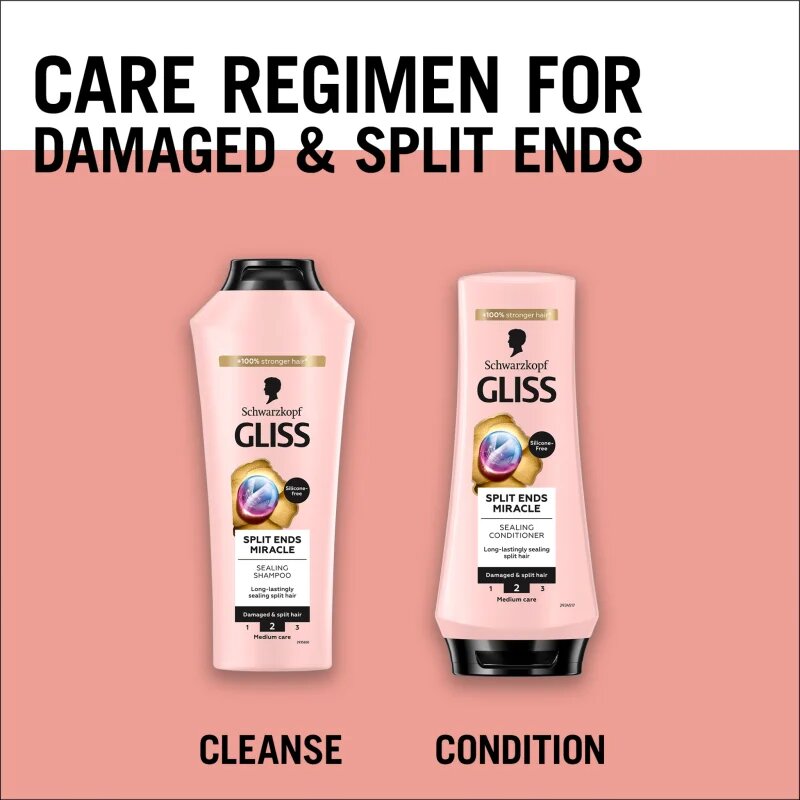 Schwarzkopf Gliss Split Ends Miracle regeneráló kondicionáló a töredezett hajvégekre 200 ml