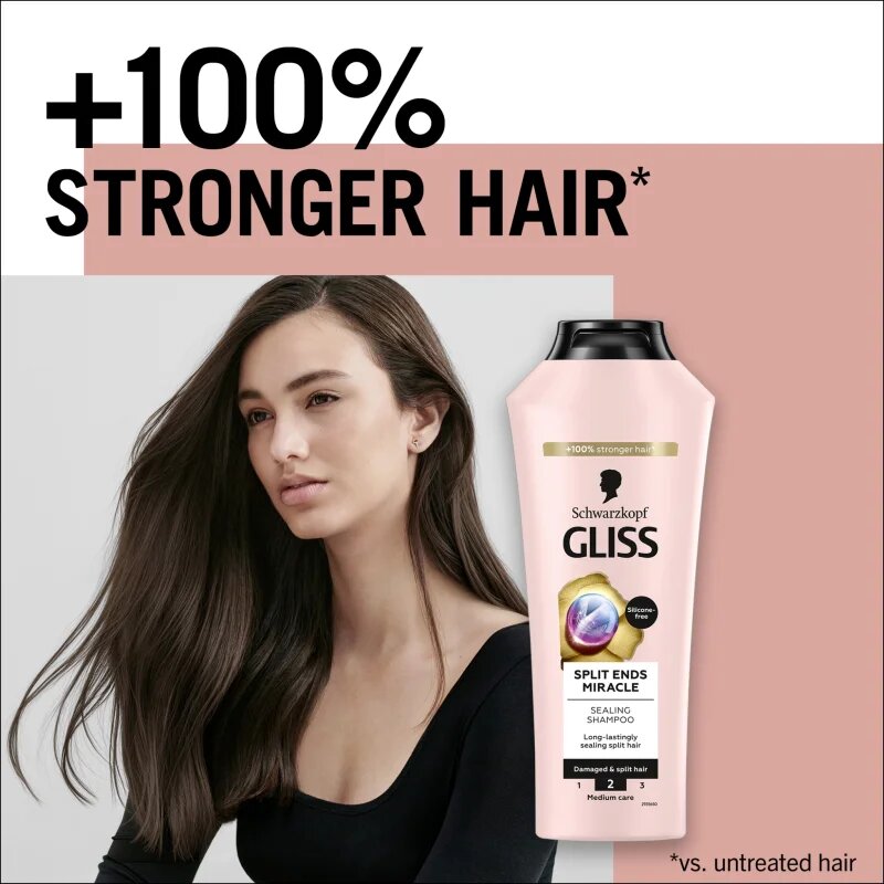 Schwarzkopf Gliss Split Ends Miracle regeneráló sampon a töredezett hajvégekre 250 ml