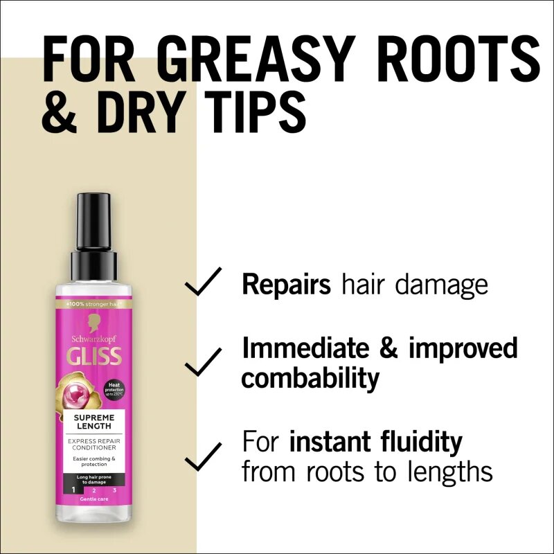 Schwarzkopf Gliss Supreme Length regeneráló balzsam hosszú hajra 200 ml
