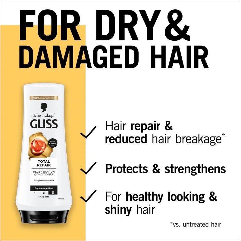 Schwarzkopf Gliss Total Repair intenzíven regeneráló kondicionáló 200 ml