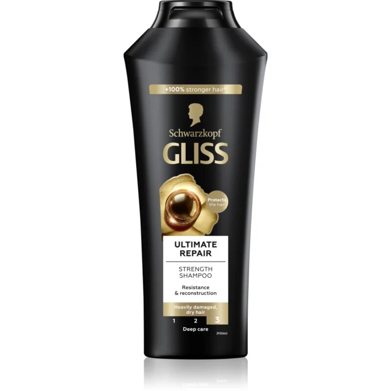 Schwarzkopf Gliss Ultimate Repair erősítő sampon száraz és sérült hajra 400 ml